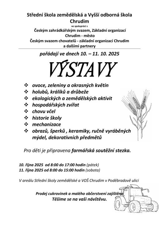 Výstavy na zemědělské škole Chrudim